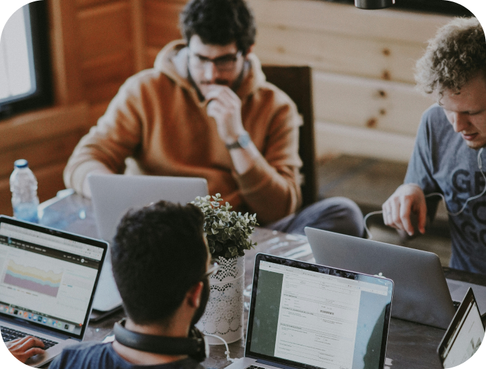 IT Team working at an office